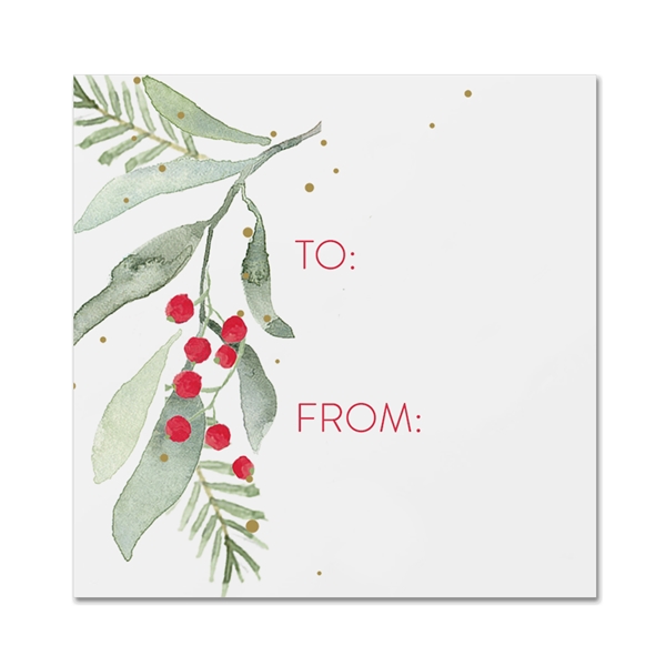 Alternate view: of Watercolor Greenery Gift Tag
