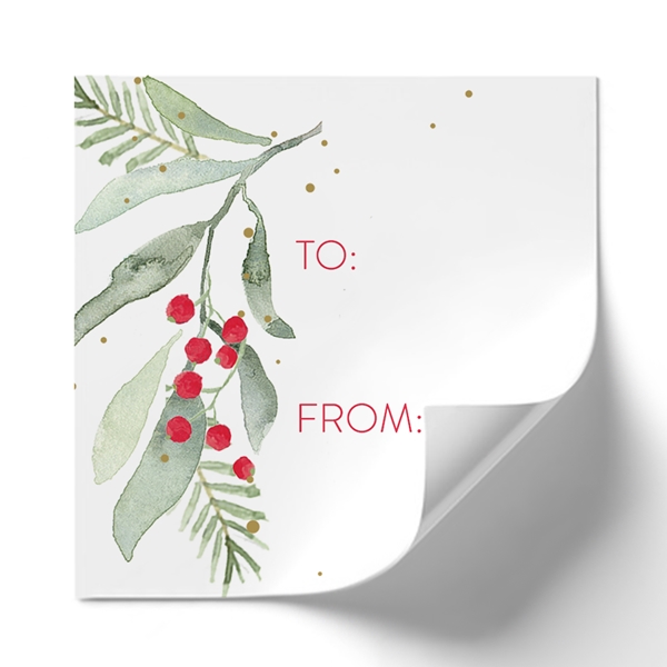 Alternate view:ALT1 of Watercolor Greenery Gift Tag