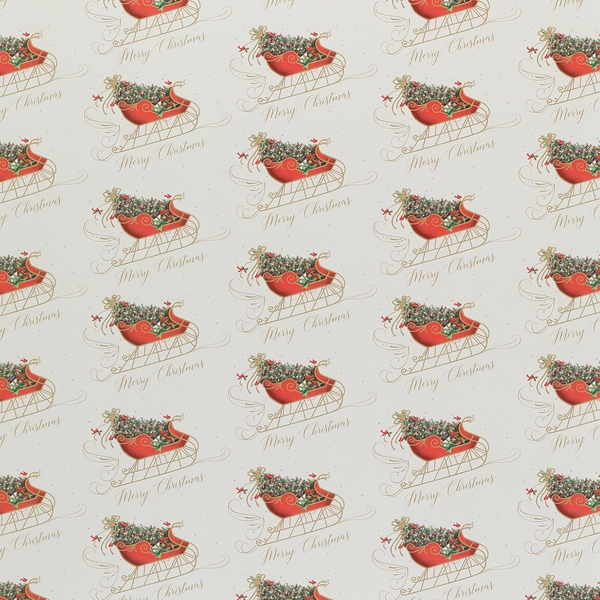 Alternate view:ALT1 of Vintage Sleigh Wrapping Paper