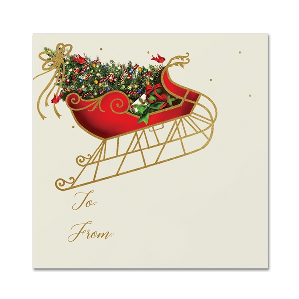 Alternate view: of Vintage Sleigh Gift Tag