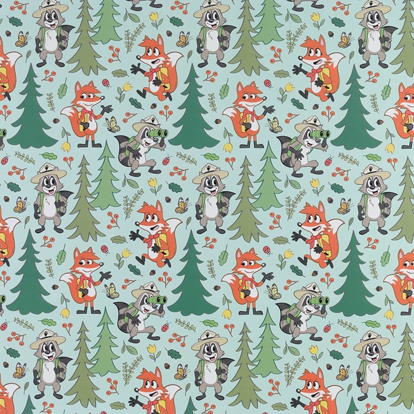 Alternate view:ALT1 of Ranger Rick and Scarlet Fox Wrapping Paper