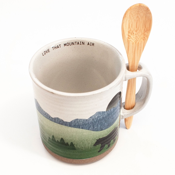 Alternate view:White of In the Woods Mug with Spoon
