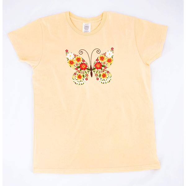 Alternate view:White of Spring Floral Butterfly Short Sleeve Tee