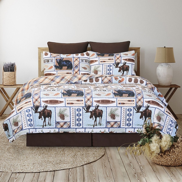 Alternate view:Lifestyle of Lodge and Lake Quilted Comforter Set