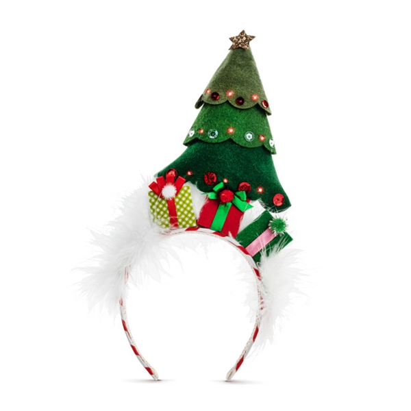 Alternate view: of Lit Christmas Tree Headband