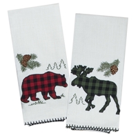 Woodland Bear and Moose Applique Tea Towels - 440100