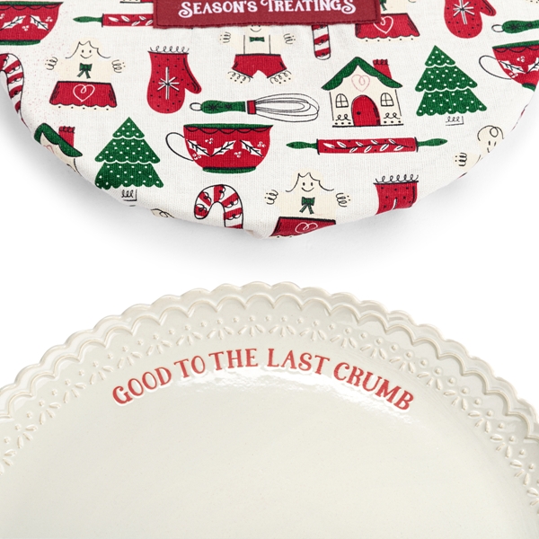 Alternate view: of Seasons Treatings Cookie Plate and Plate Cover