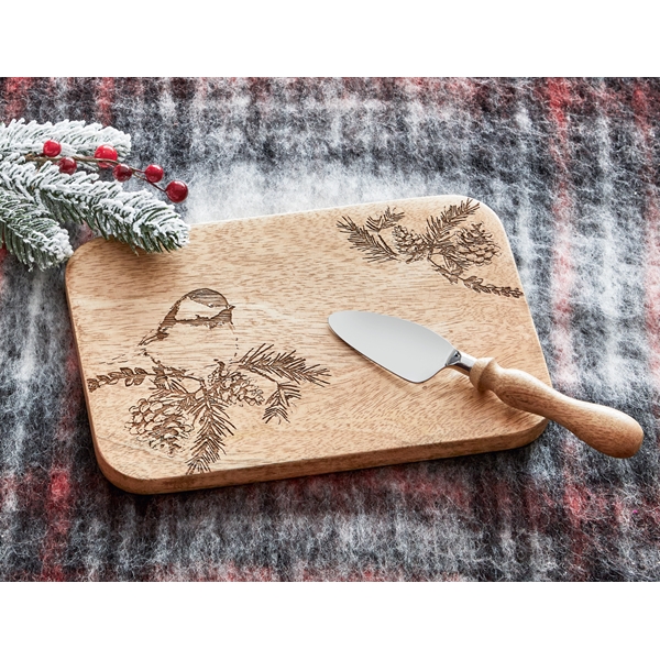 Alternate view: of Chickadee Cutting Board and Spreading Knife Set
