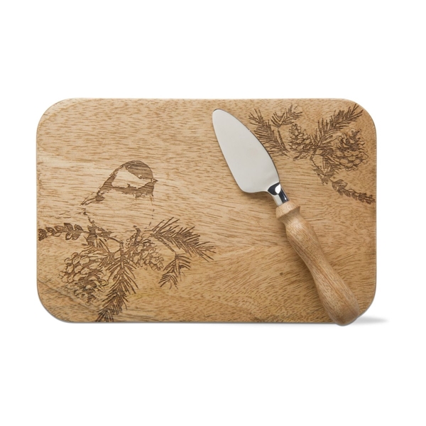 Alternate view:ALT1 of Chickadee Cutting Board and Spreading Knife Set