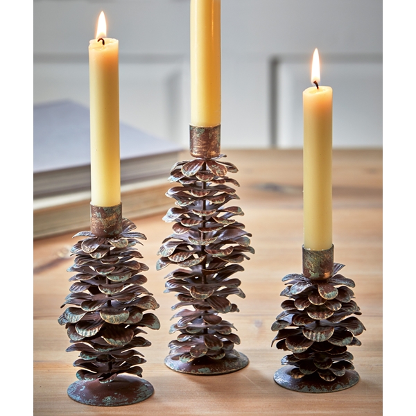 Alternate view: of Small Pinecone Candle Holder