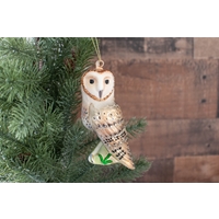 Barn Owl Glass Ornament - 500153