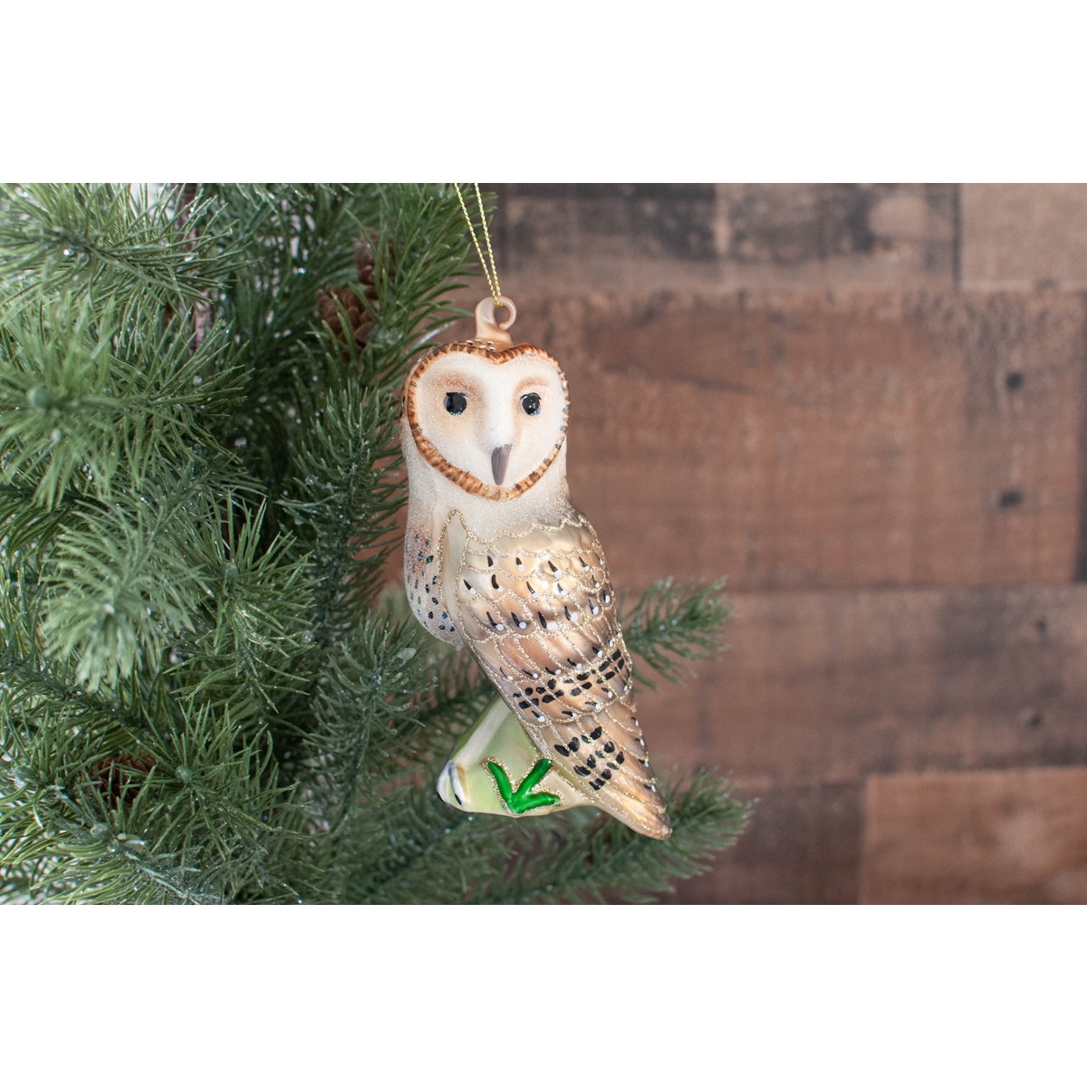 Barn Owl Glass Ornament
