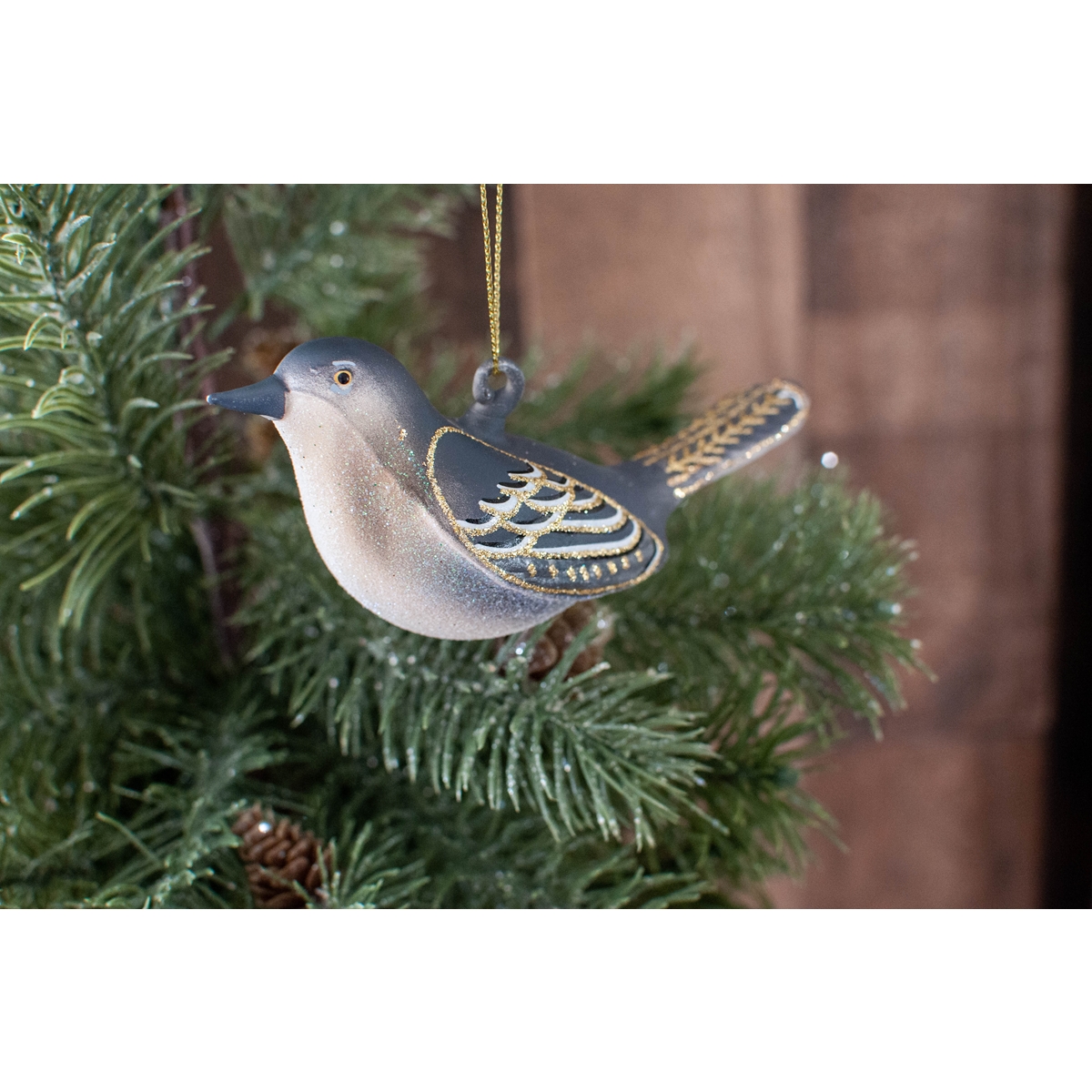 Mockingbird Glass Ornament