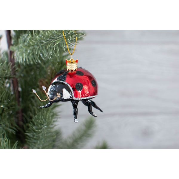 Alternate view: of Ladybug Glass Ornament