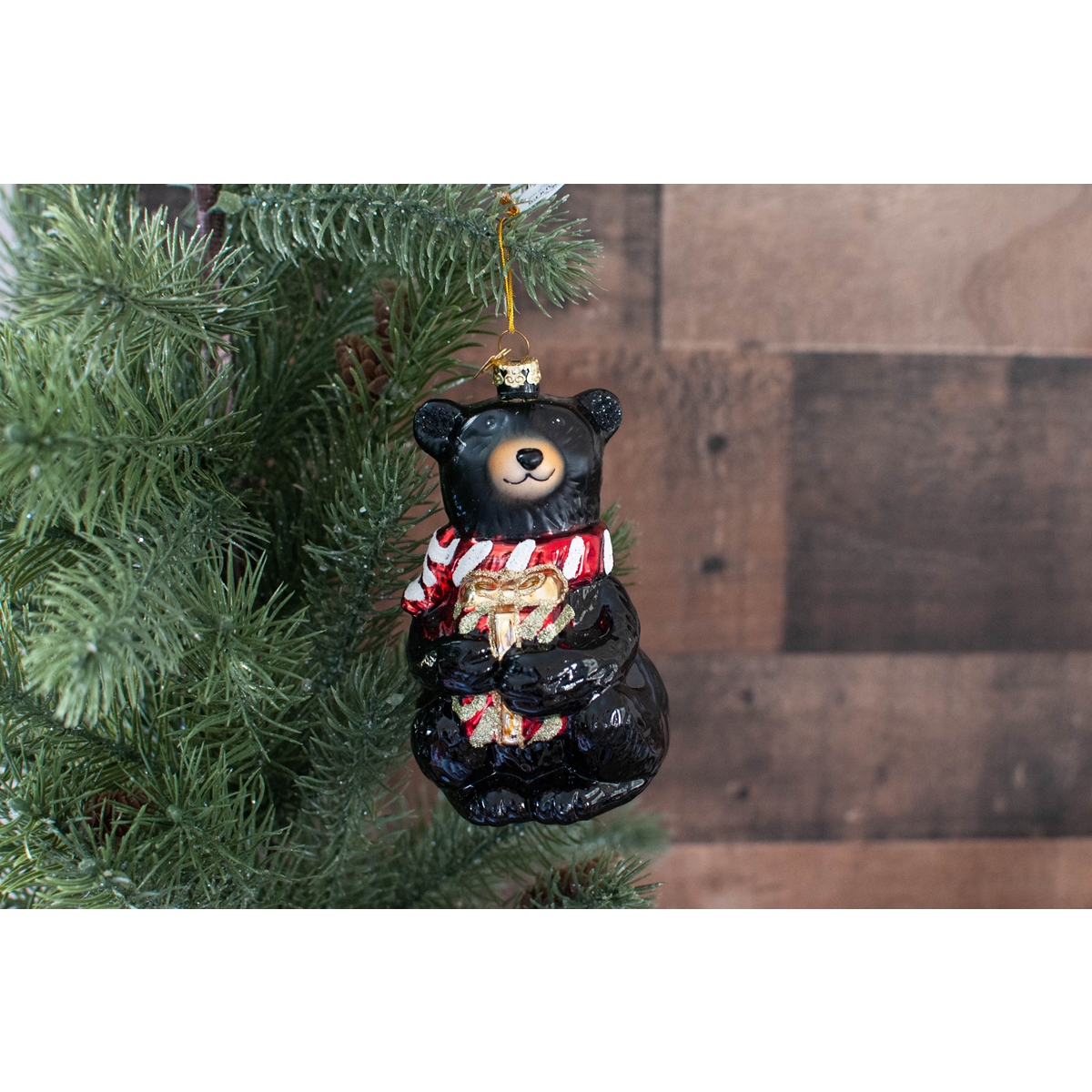 Black Bear Glass Ornament