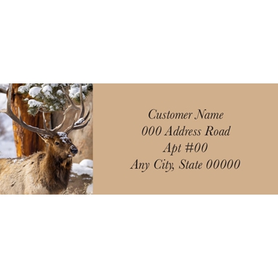Winter Elk and Magpie Label