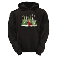 Winter Cardinal Pine Tree Hooded Sweatshirt - 600194