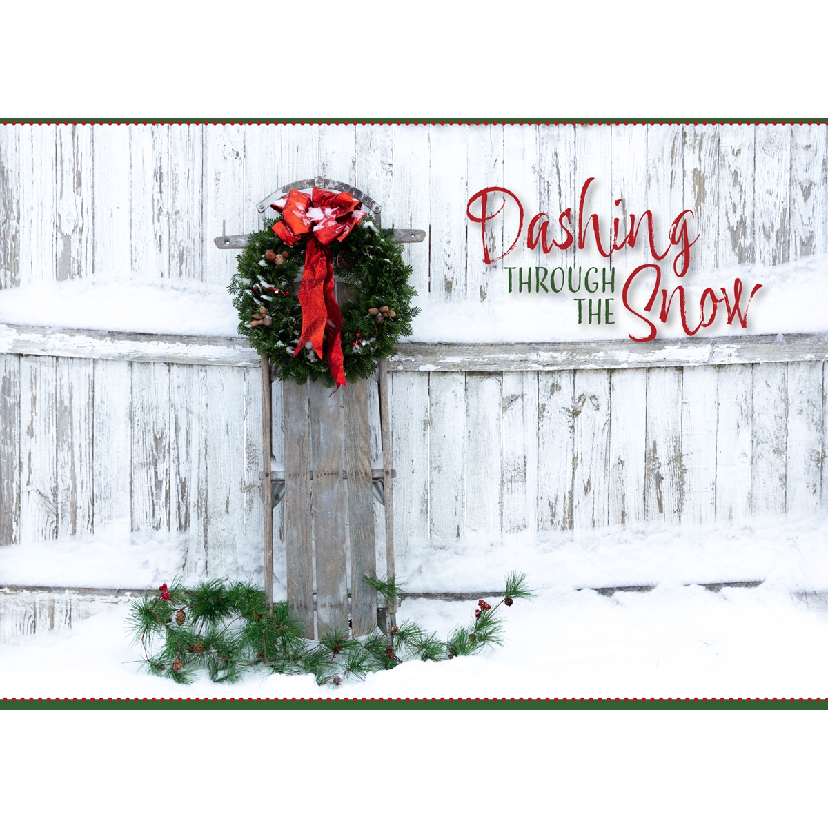 Winter Sled with Wreath Cards - Standard