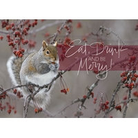 Squirrel Feeding on Berries Cards - Personalized - NWF10844P