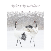 Red-Crowned Cranes in Snow Storm Cards - Personalized ($9.00 Fee Included) - NWF10809P