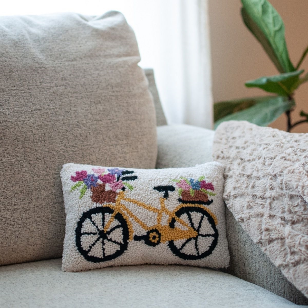 Floral Bicycle Hook Pillow