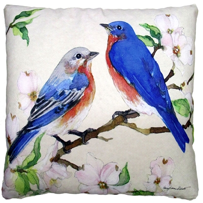 Dogwood and Birds Pillow