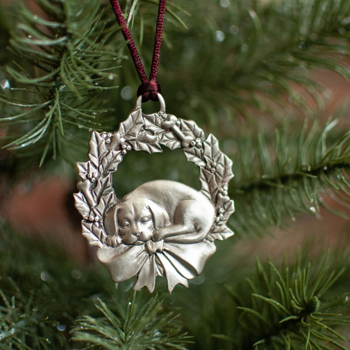 Sleeping Dog Plant a Tree Ornament