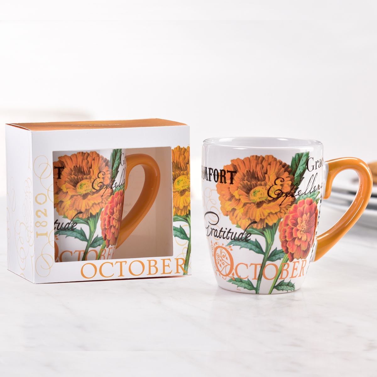 Birthday Flower Mug - October