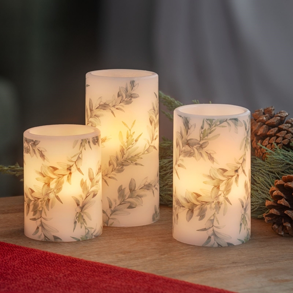 Alternate view: of Greenery LED Candle Set