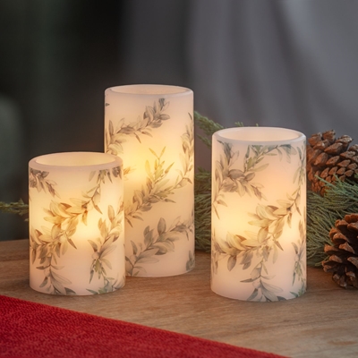 Greenery LED Candle Set