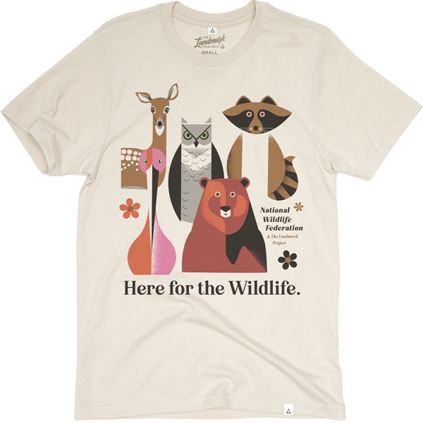 Alternate view: of Here for the Wildlife Tee