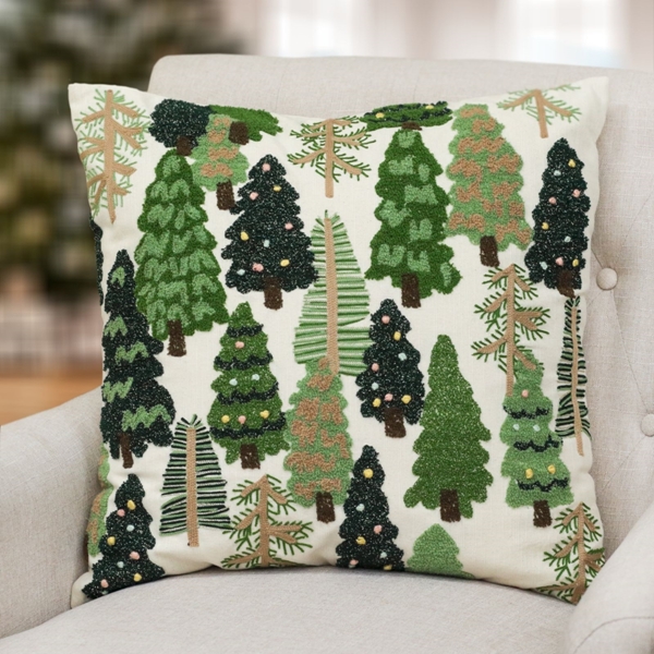 Alternate view: of Modern Evergreens Pillow