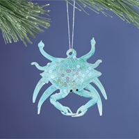 Blue Crab Glass Ornament - 500172