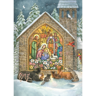 Beautiful Nativity Scene Christmas Cards