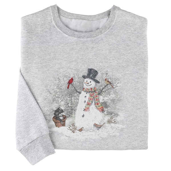 Alternate view: of Snowman and Kitty Sweatshirt