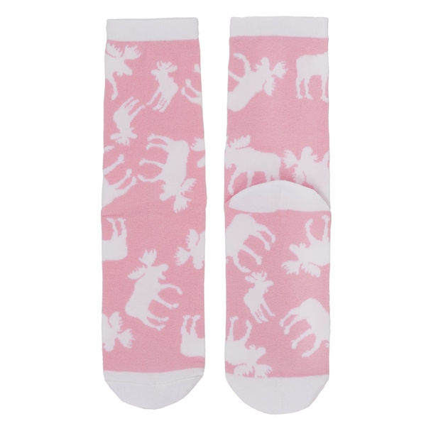 Alternate view: of Classic Moose on Pink Socks