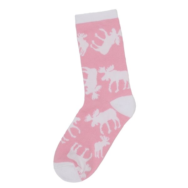 Alternate view:ALT1 of Classic Moose on Pink Socks