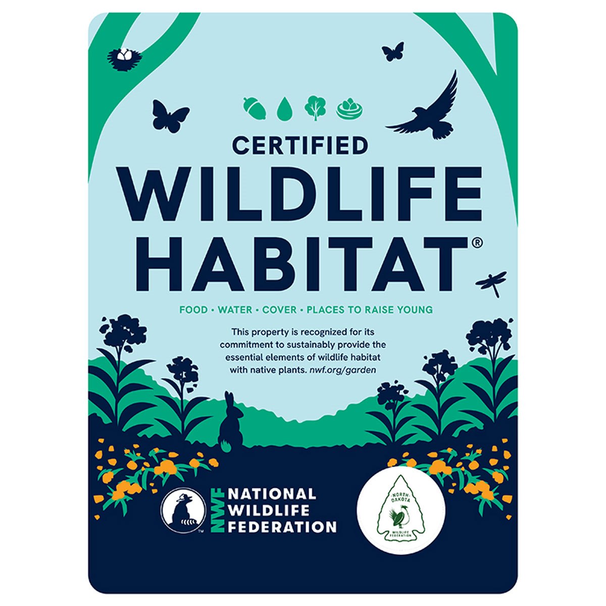 North Dakota Wildlife Federation Certified Wildlife Habitat Sign