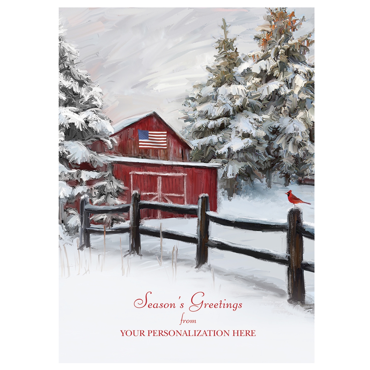 Snowy Barn Card