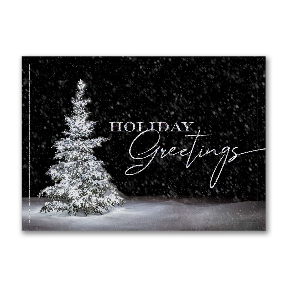 Christmas Tree at Night Holiday Cards