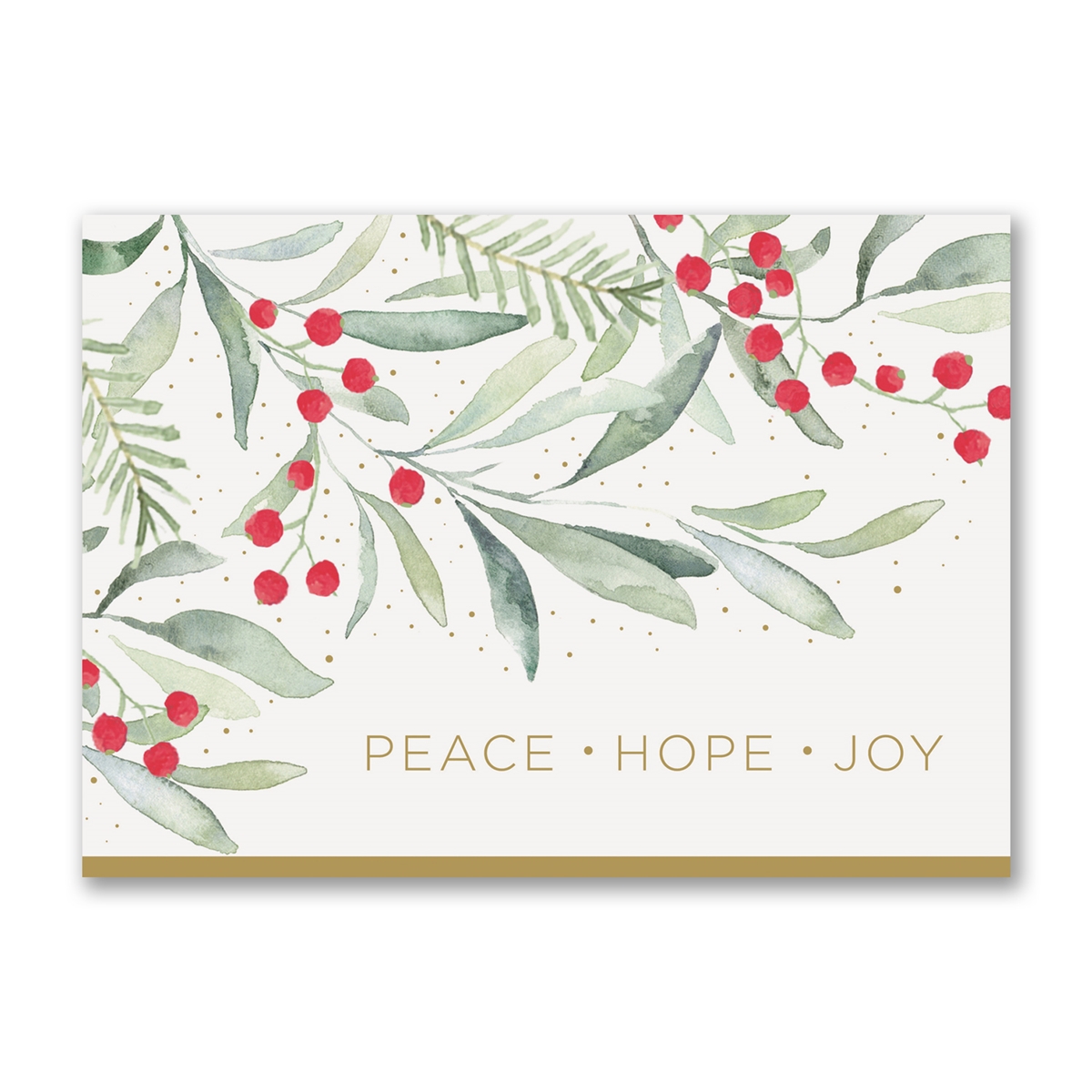 Watercolor Greenery Holiday Cards