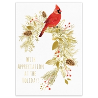 Cardinal with Pine Appreciation Holiday Cards - NWF10680-BUNDLE