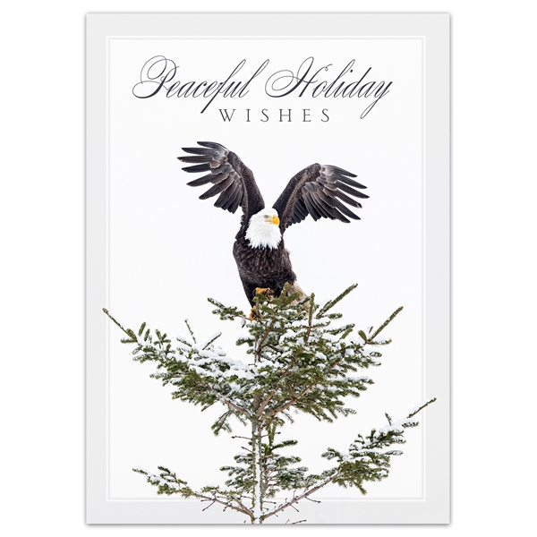 Alternate view: of Eagle Tree Topper Holiday Cards