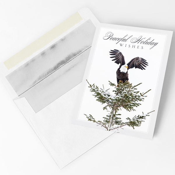 Alternate view:ALT1 of Eagle Tree Topper Holiday Cards