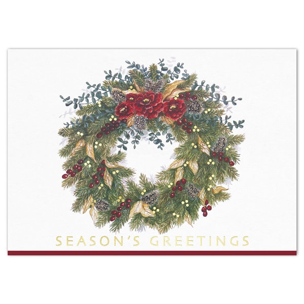 Alternate view: of Holiday Wreath Holiday Cards