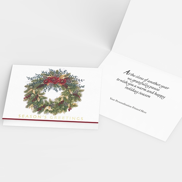 Alternate view:ALT2 of Holiday Wreath Holiday Cards