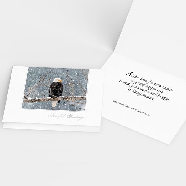 Alternate view:ALT2 of Bald Eagle in Snow Storm Holiday Cards