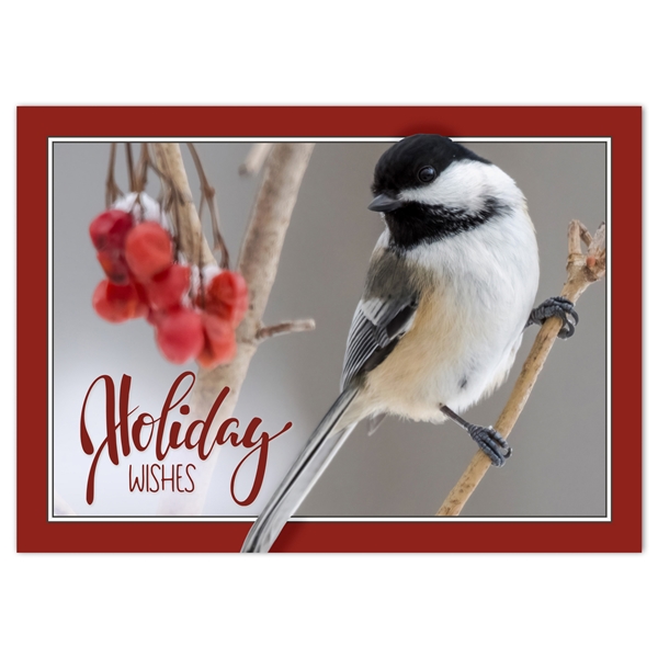 Alternate view: of Chickadee and Berries Holiday Cards