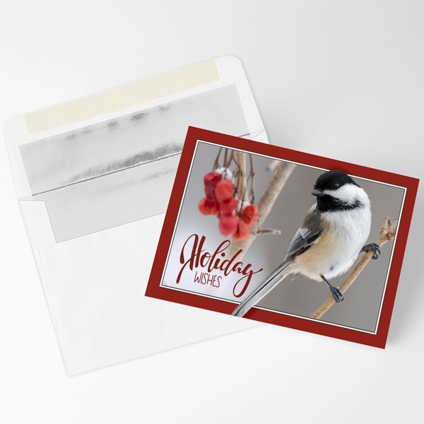 Alternate view:ALT1 of Chickadee and Berries Holiday Cards