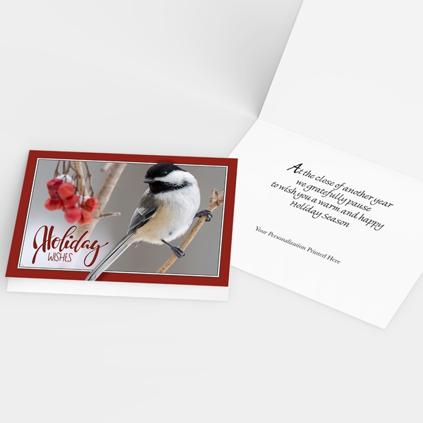 Alternate view:ALT2 of Chickadee and Berries Holiday Cards